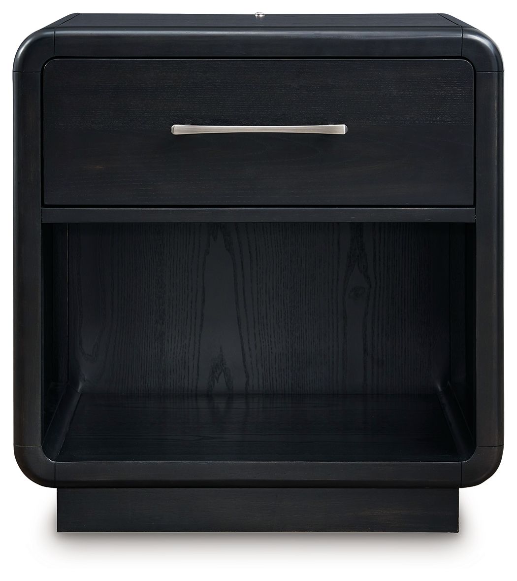 Rowanbeck - Black - One Drawer Night Stand by Signature Design by Ashley® | Bel Furniture