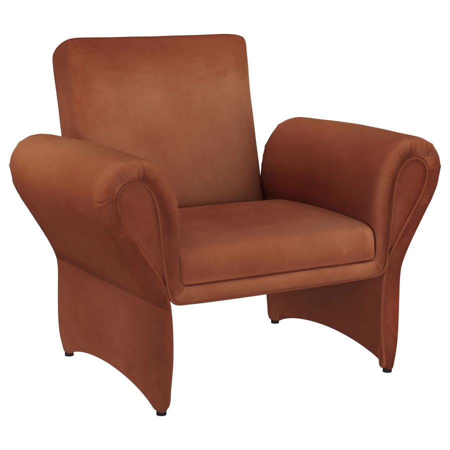 Liana Upholstered Roll Arm Accent Armchair Rust