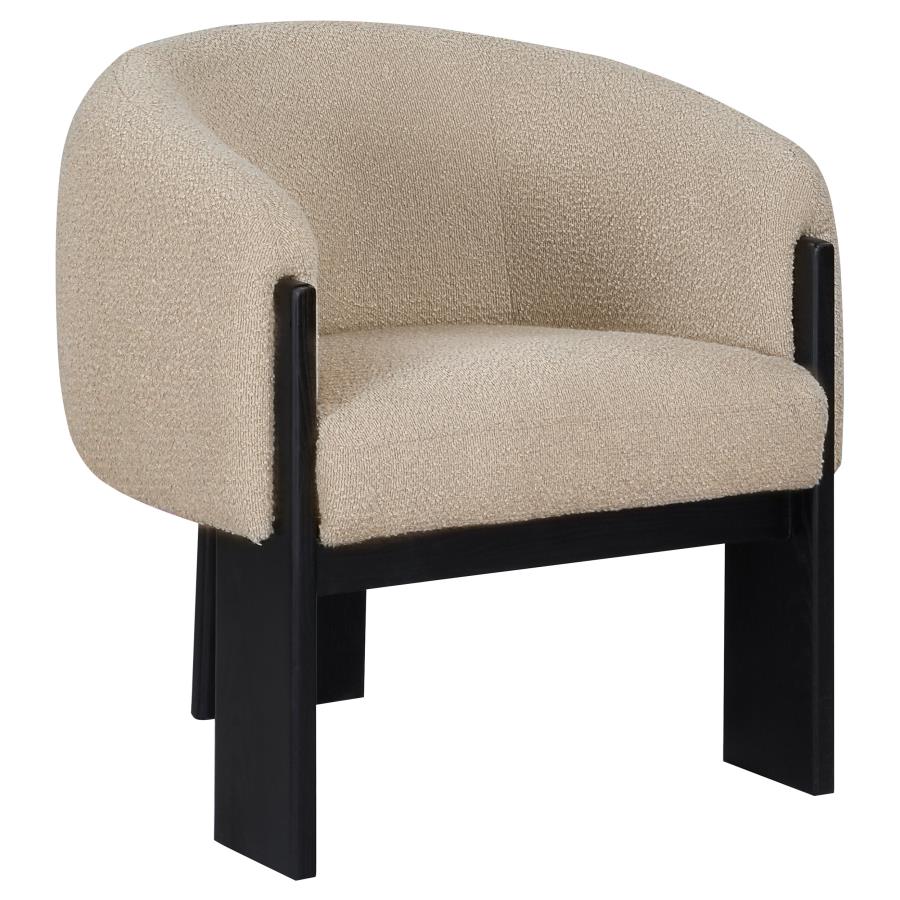 Valdez Boucle Upholstered Barrel Back Accent Chair