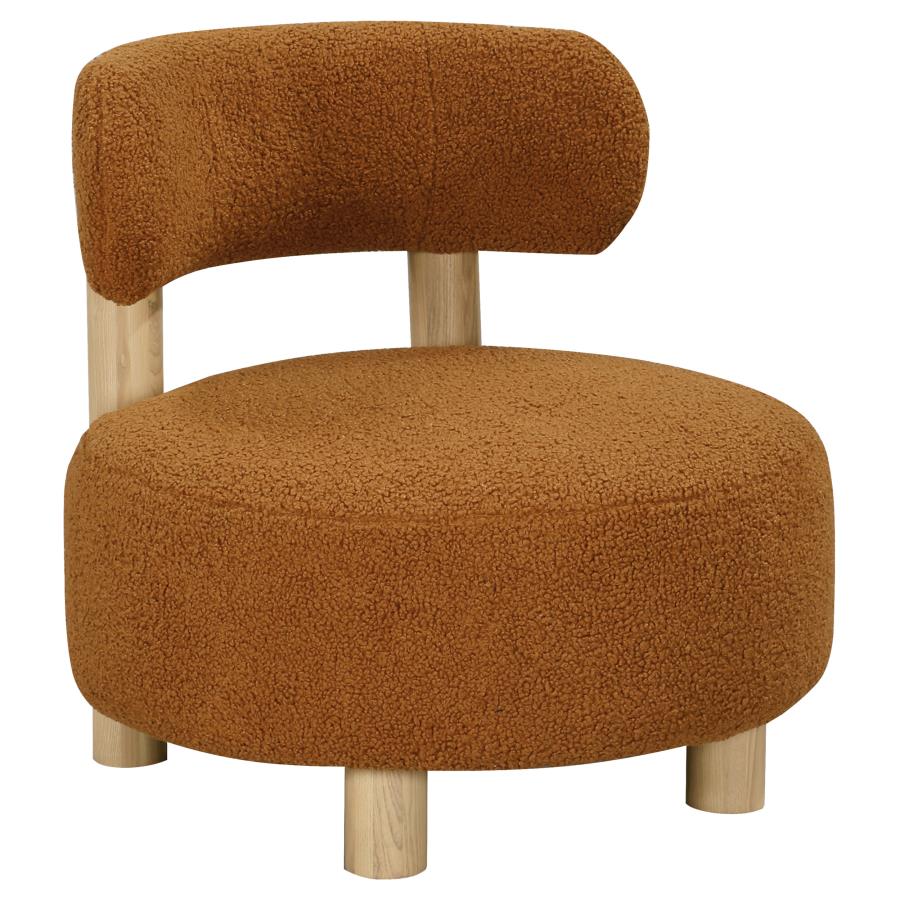 Zonie Boucle Upholstered Barrel Back Accent Chair