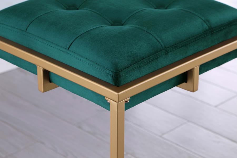 Nadia - Upholstered Backless Bar Stool (Set of 2) - Hunter Green