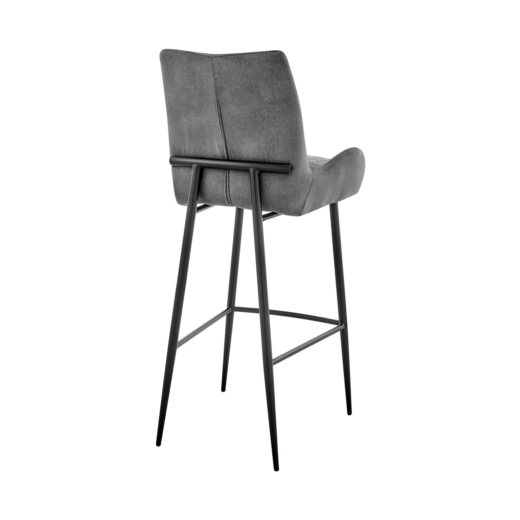 43" Iron Bar Height Bar Chair - Charcoal / Black