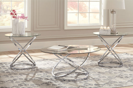 Hollynyx - Chrome Finish - Occasional Table Set (Set of 3) by Signature Design by Ashley® | Bel Furniture