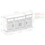 Classic Fretwork Detailed Glass Door Sideboard by Walker Edison | Bel Furniture