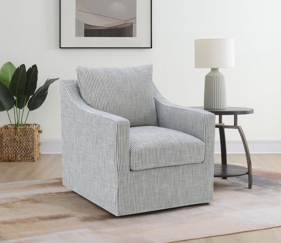 Winter - Upholstered Sloped Arm Accent Swivel Chair