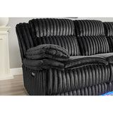 Winston - Power Reclining Sofa With LED Lighting, Hidden Drawer, And Drop Down Table - Black
