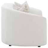 Rainn - Boucle Upholstered Sloped Arm Loveseat - Latte by CoasterEssence | Bel Furniture