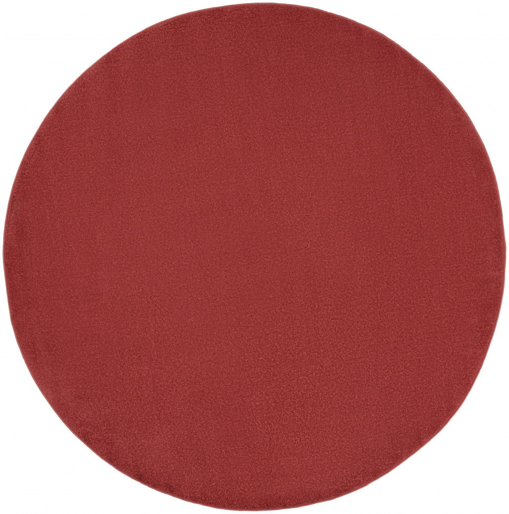 6' X 6' Round Non Skid Indoor / Outdoor Area Rug - Brick Red