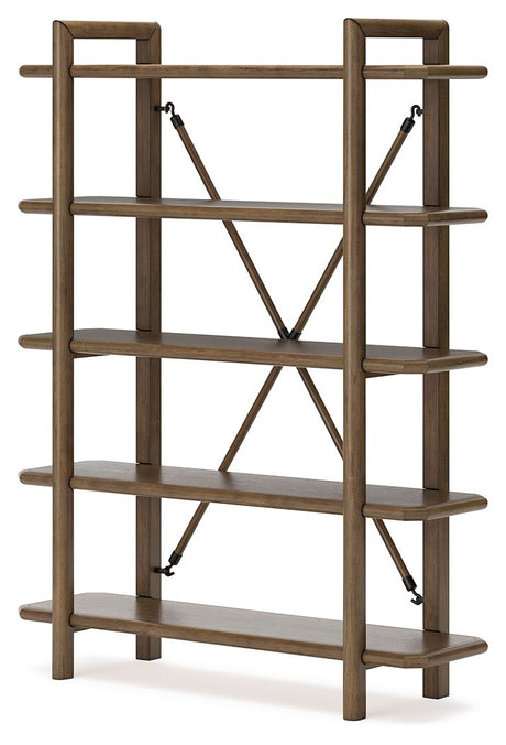 Roanhowe - Brown - Bookcase by Signature Design by Ashley® | Bel Furniture
