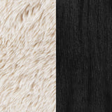 Fitzroy - Faux Fur Upholstered Chair Solid Wood Arms - Latte