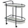 Desiree - 2-Tier Faux Marble Shelf Metal Bar Cart White by CoasterEveryday | Bel Furniture