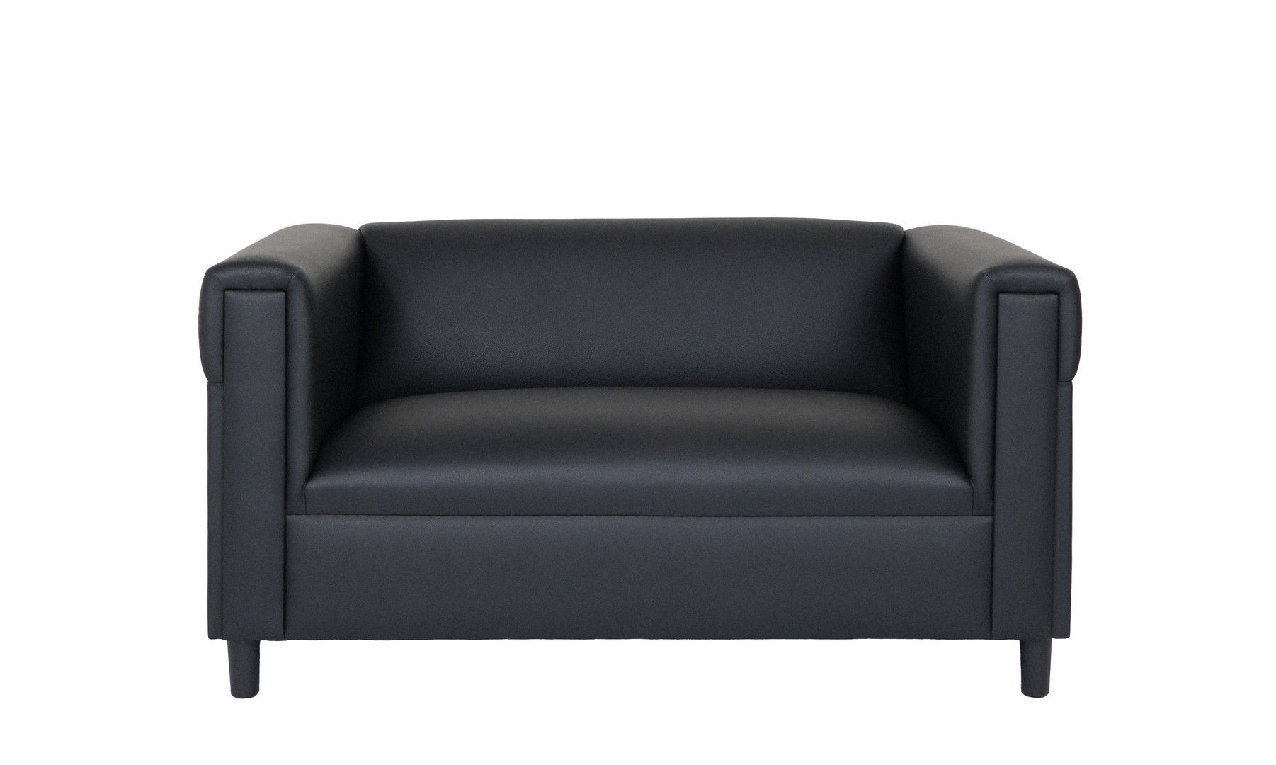 Faux Leather Loveseat - Black