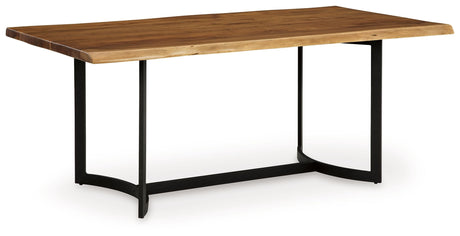 Fortmaine - Brown / Black - Rectangular Dining Room Table by Signature Design by Ashley® | Bel Furniture