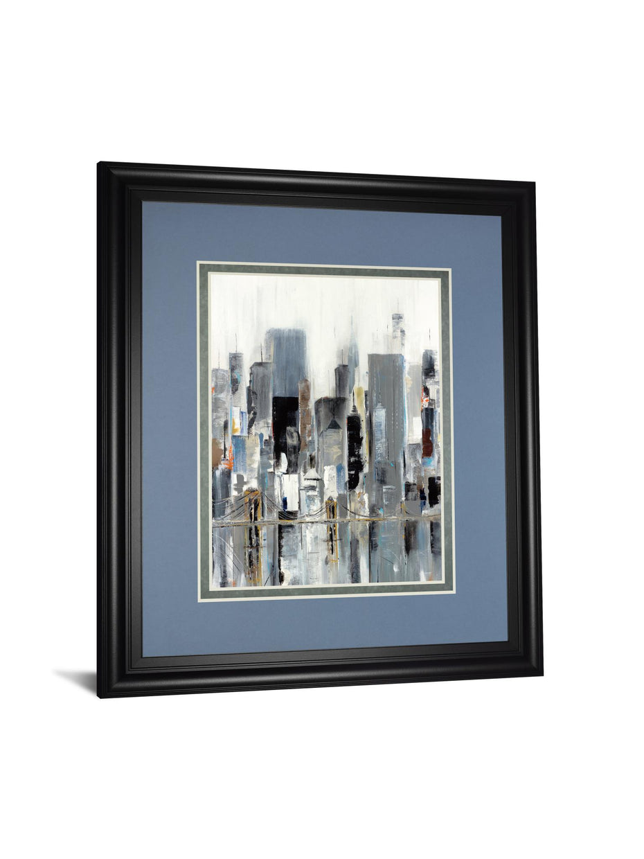 City Bridge By Aziz Kadmiri - Framed Print Wall Art - Dark Gray