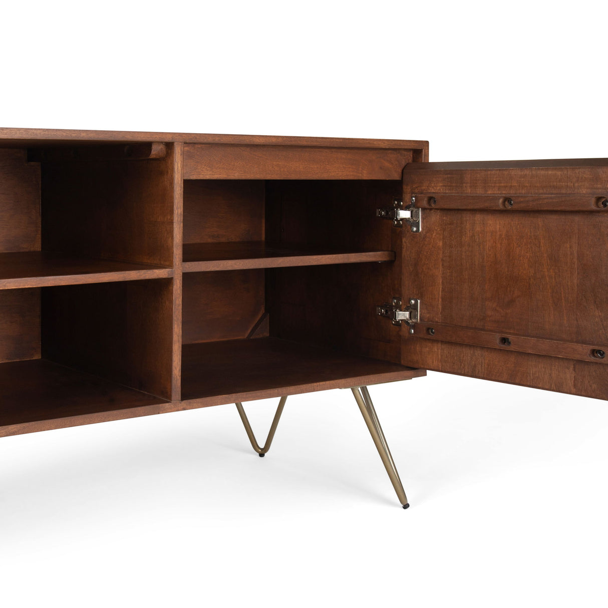 Hunter - TV Media Stand - Umber Brown Stain by Simpli-Home | Bel Furniture