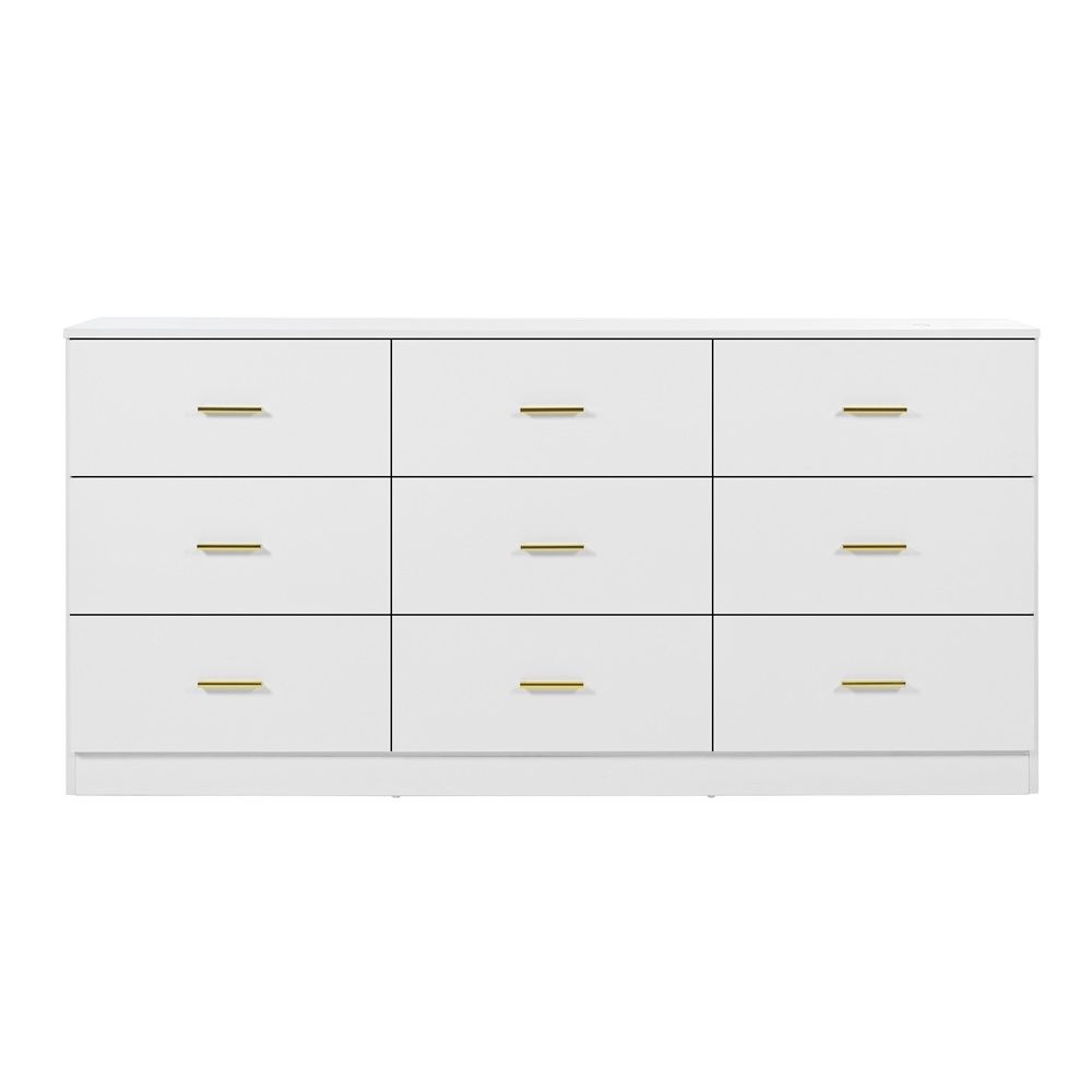 Modern White 6 Drawer Dresser For Bedroom, Ample Storage Wide Chest Of Drawers, Sturdy & Safe