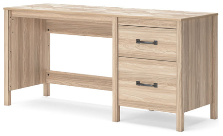 Battelle - Tan - Home Office Desk by Signature Design by Ashley® | Bel Furniture