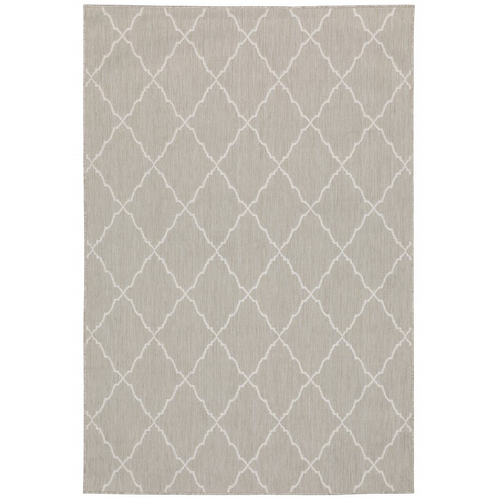 5' X 7' Indoor & Outdoor Area Rug - Gray / Ivory