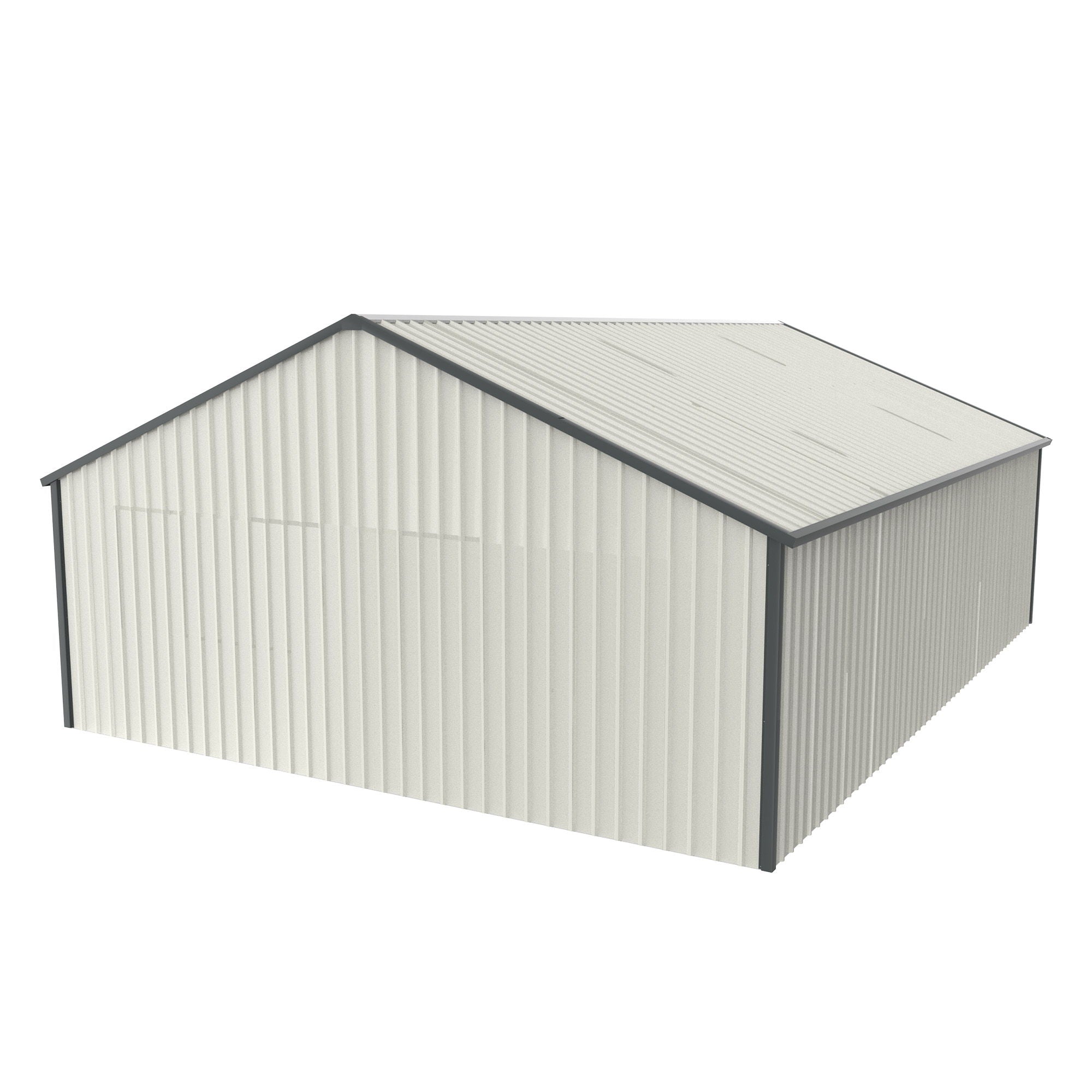 Double Garage Metal Shed With Side Entry Door - White