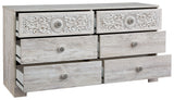 Paxberry - Whitewash - Six Drawer Dresser - Weatherworn by Signature Design by Ashley® | Bel Furniture