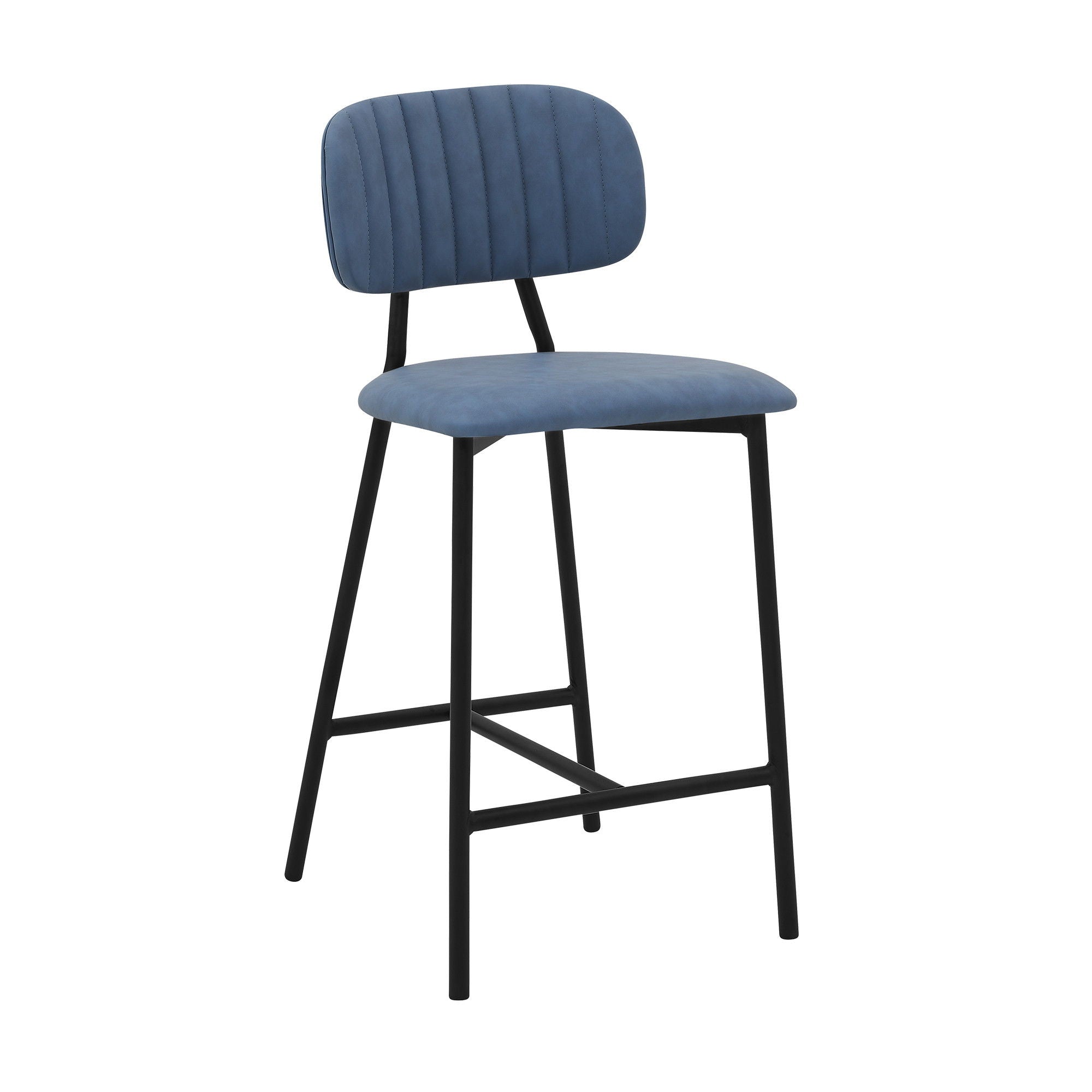 Low Back Counter Height Bar Chair - Light Blue / Black