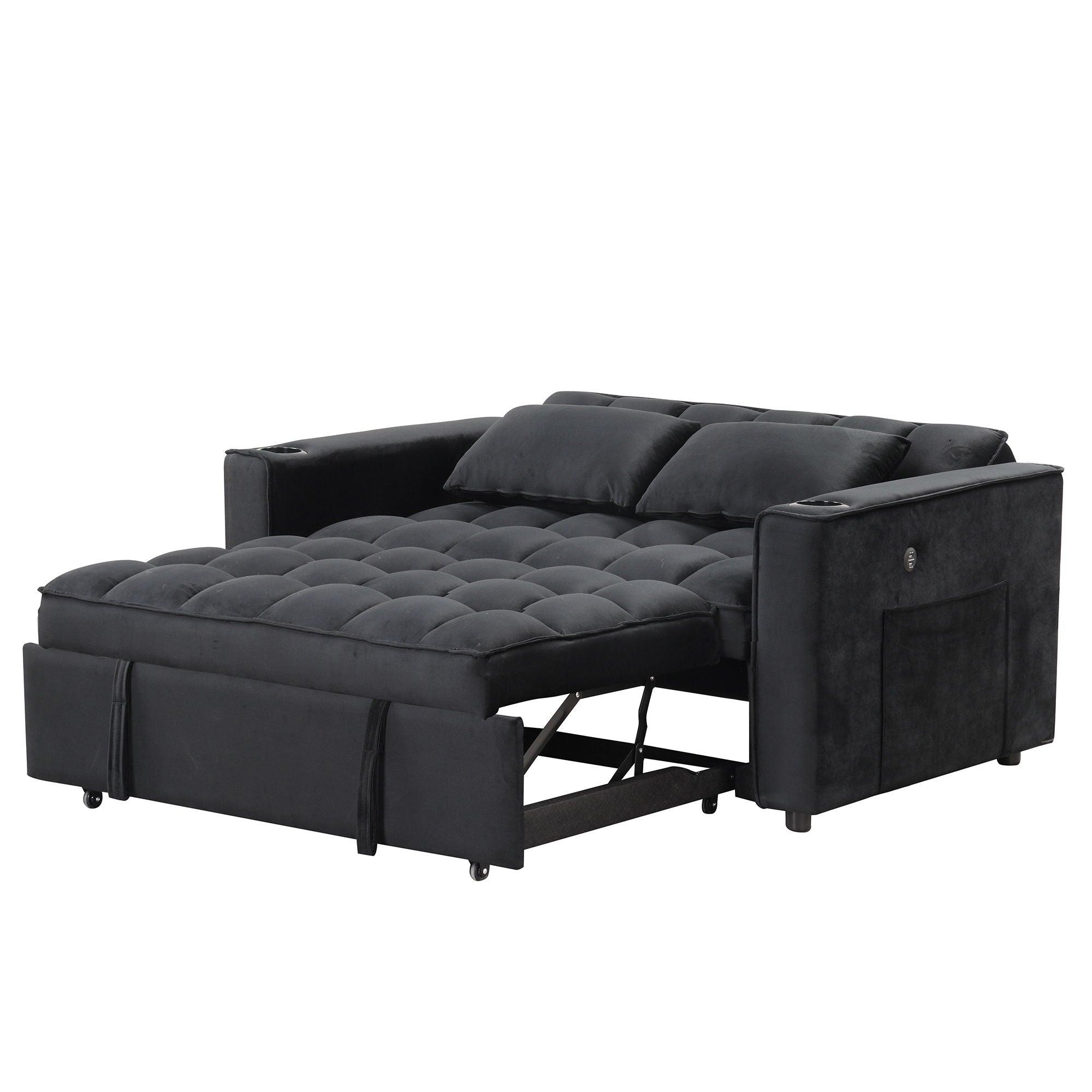 Multi Functional Sofa Bed With Cup Holder And USB Port For Living Room Or Apartments