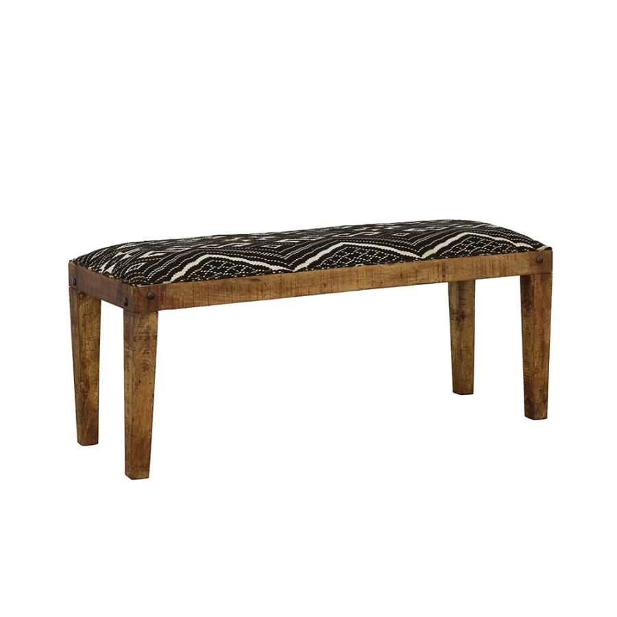Lamont Fabric Upholstered Accent Bench Black And Natural