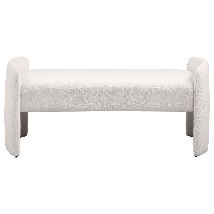 Peoria - Velvet Upholstered Accent Bench - Ivory