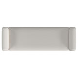 Rex Fabric Upholstered Accent Bench with Armrests Vanilla