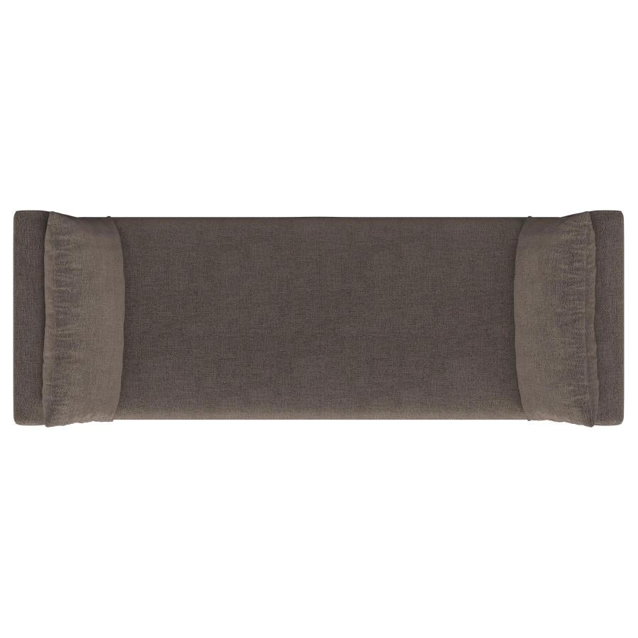 Robin Upholstered Accent Bench with Armrests Brown