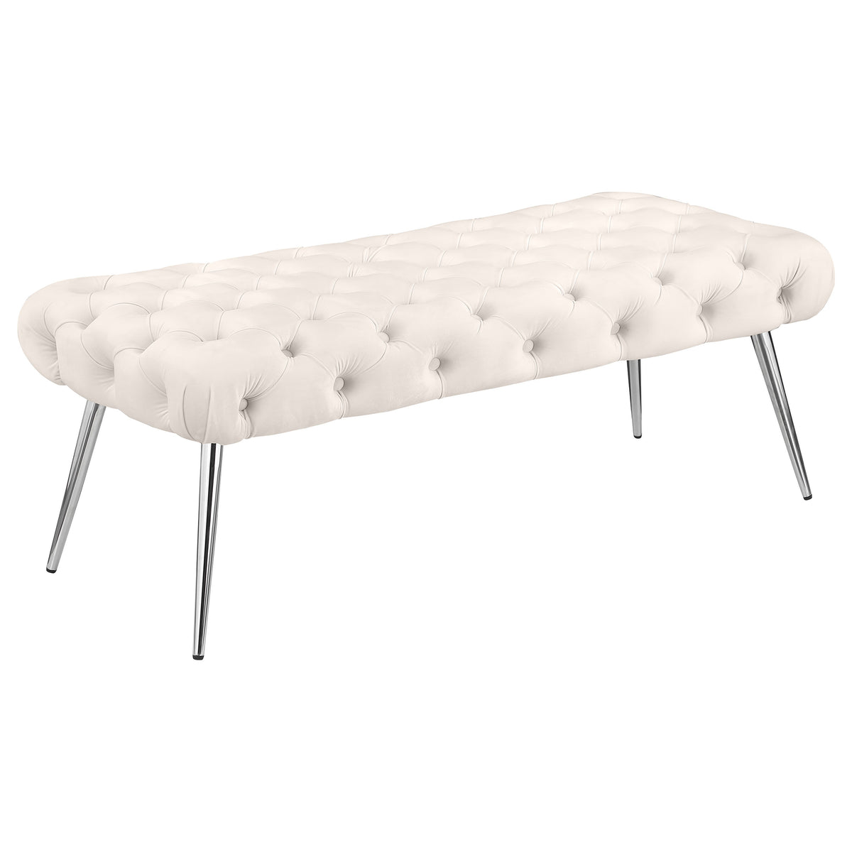 Ella - Upholstered Tufted Bench Metal Legs