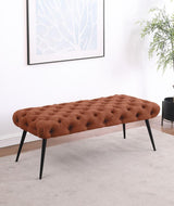 Ella - Upholstered Tufted Bench Metal Legs
