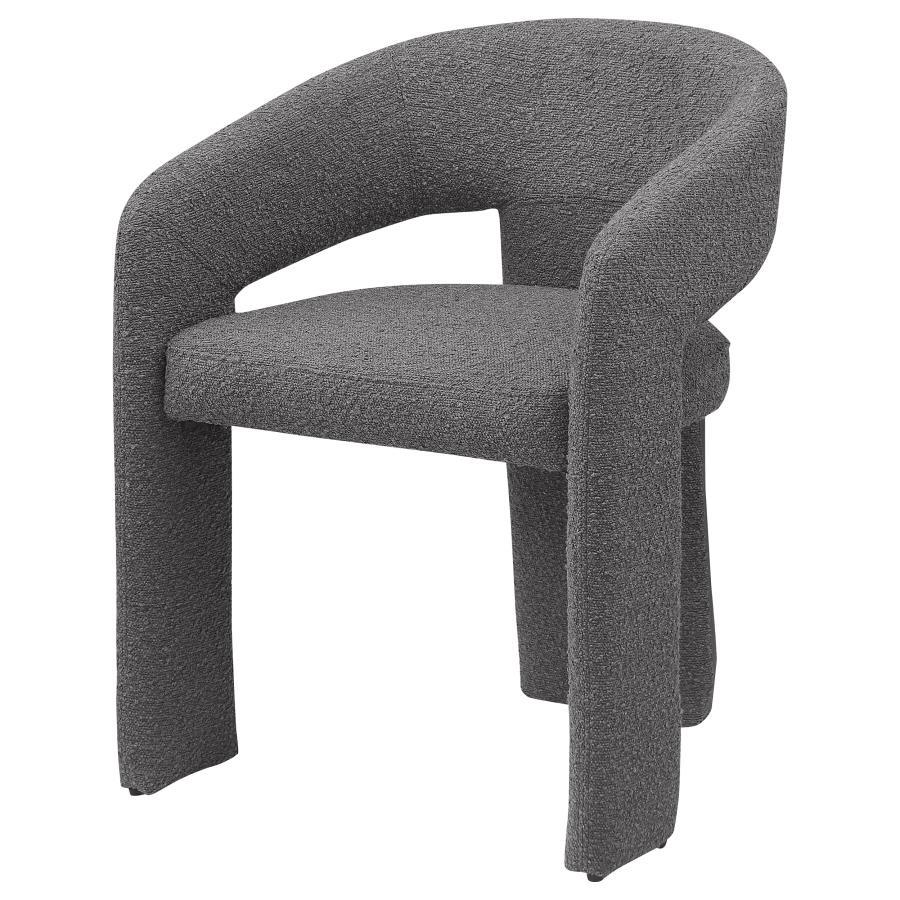 Eudora - Boucle Upholstered Dining Arm Chair - Gray