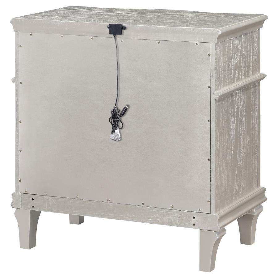 Evangeline - 3-Drawer Nightstand - Silver Oak by CoasterElevations | Bel Furniture
