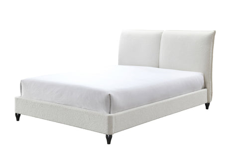 Jenn - Upholstered Bed With Decking Board Set White by Crown Mark | Bel Furniture