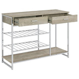 Melrose - 2-Drawer Home Bar Storage With Wine Rack Gray - Gray by Coaster Fine Furniture | Bel Furniture