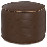 Brody - Round Pouf Dark Brown 20"W x 20"D x 14"H by Simpli-Home | Bel Furniture
