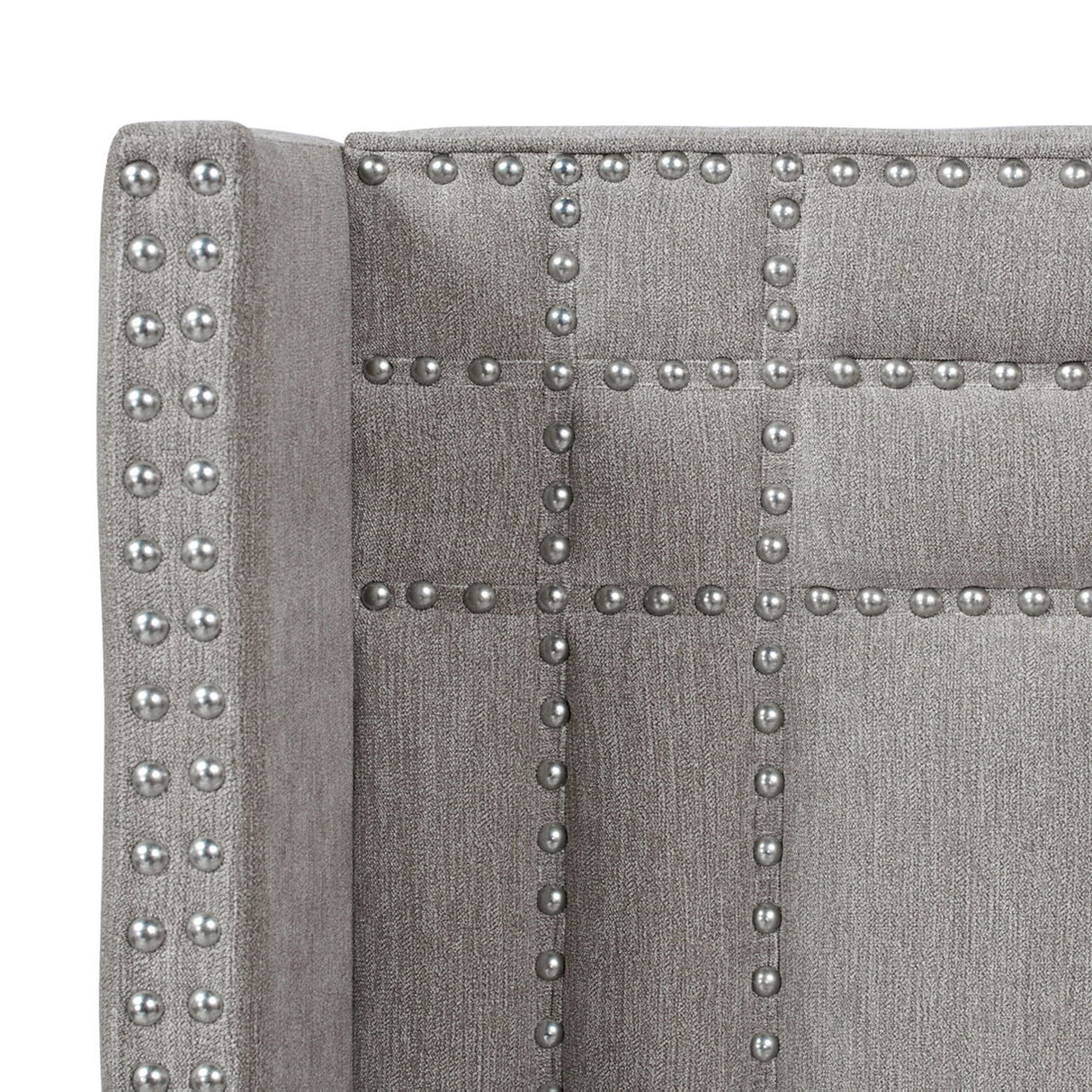 Elle - Wingback Upholstered King Bed - Silver Gray by Jennifer Taylor Home | Bel Furniture