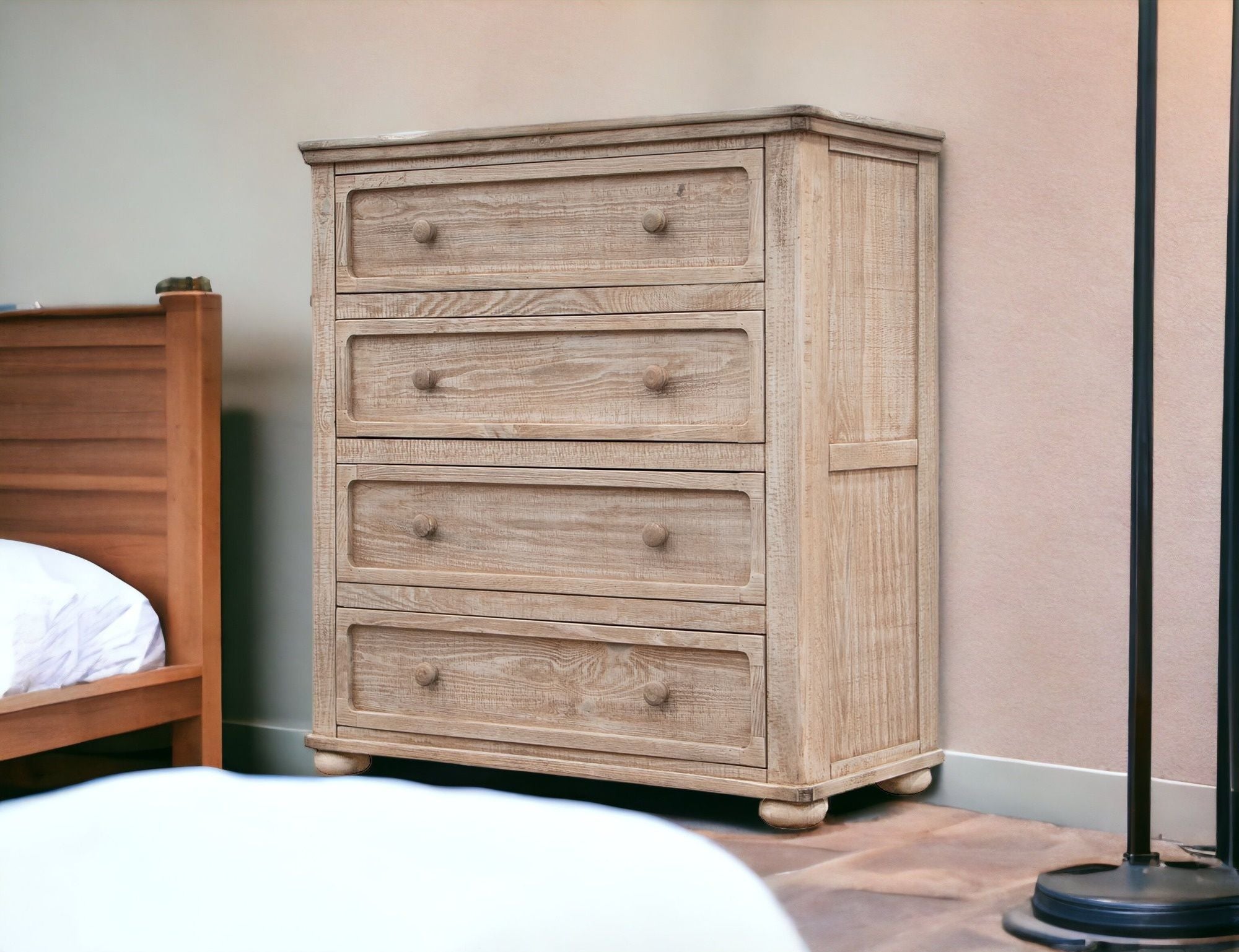 Solid Four Drawer Chest - Natural