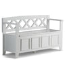 Amherst - Handcrafted Entryway Storage Bench White by Simpli-Home | Bel Furniture