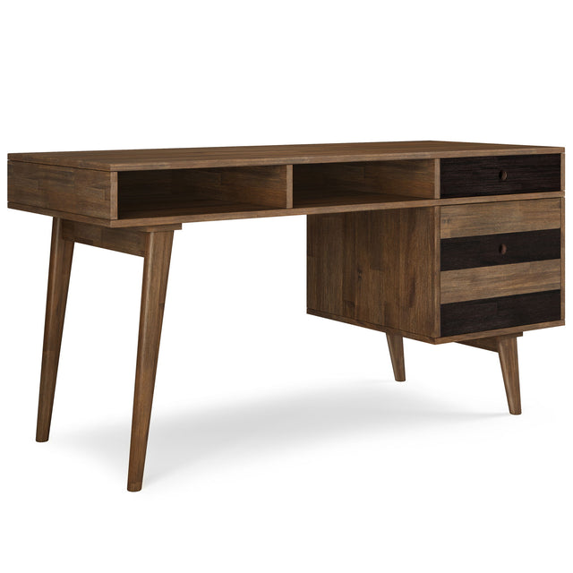 Clarkson - Desk With Side Drawers - Rustic Natural Aged Brown by Simpli-Home | Bel Furniture