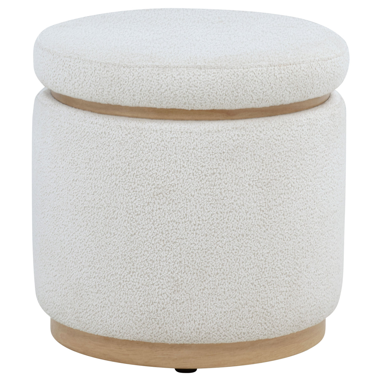 Remuda - Boucle Upholstered Round Storage Ottoman - Ivory