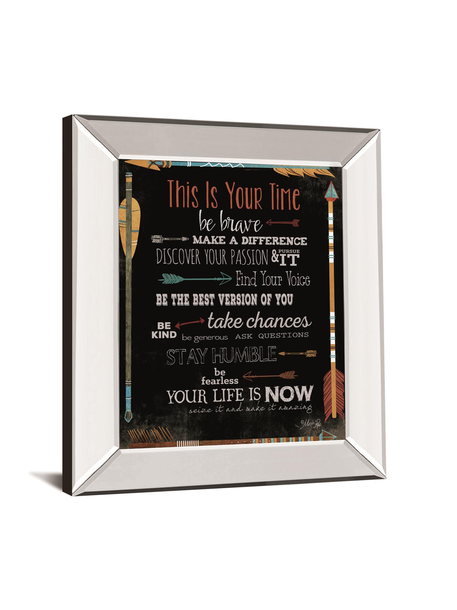 This Is Your Time By Marla Rae - Mirror Framed Print Wall Art - Black