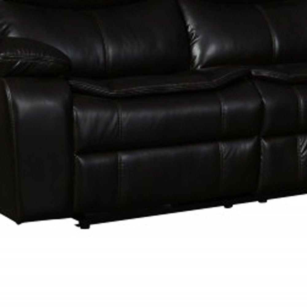 Polyester Blend Reclining U Shaped Three Piece Corner Sectional With Console - Brown