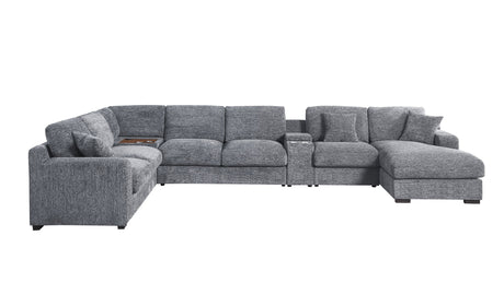 Celine - Fabric Corner Sectional Sofa With Right-Facing Chaise, Cupholders, And Charging Ports - view 26