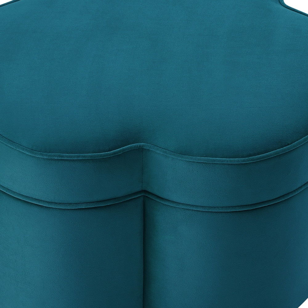 Velvet Specialty Cocktail Ottoman - Teal Blue