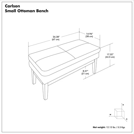 Carlson - Ottoman Bench, Mid Century Design - view 30