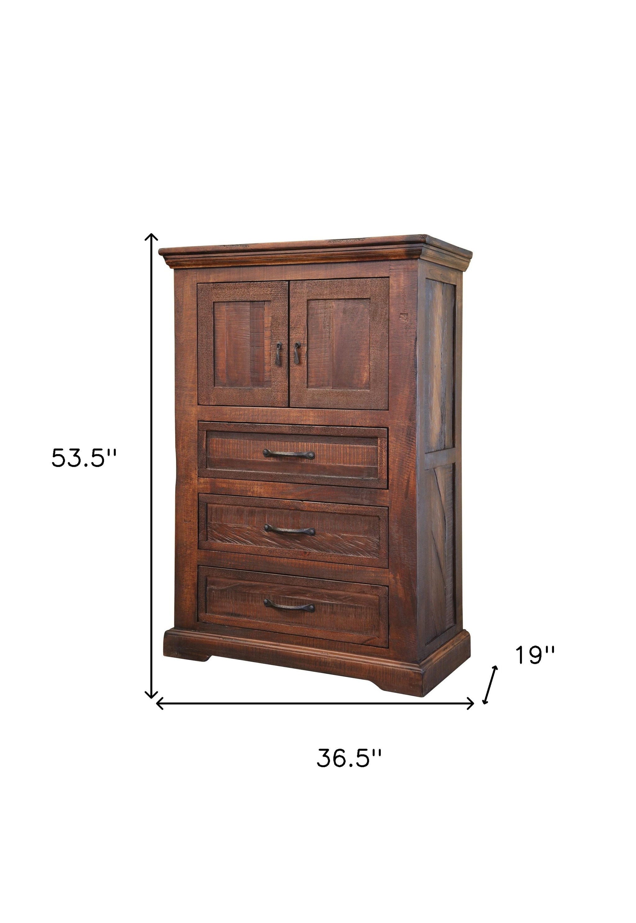 Solid Three Drawer Chest - Brown