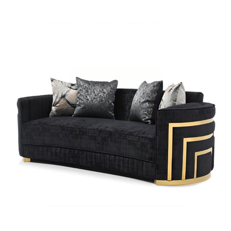 Soledad - Sofa With Upholstery And Hued Accents - Black - view 4