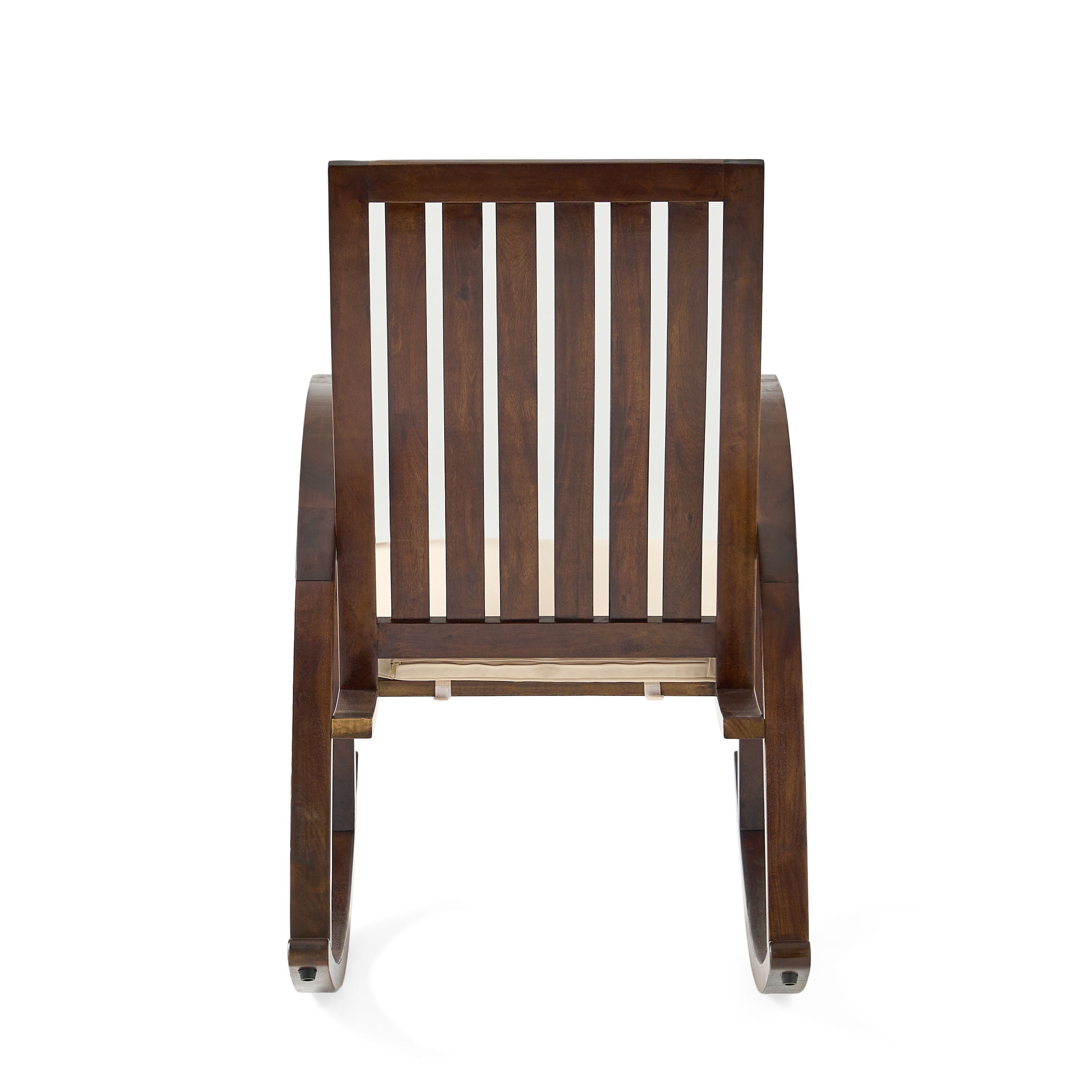 Acacia Wood Rocking Chair With Cushion - Brown